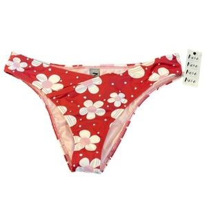Nana the Brand Red Floral Bikini Bottom Size Medium